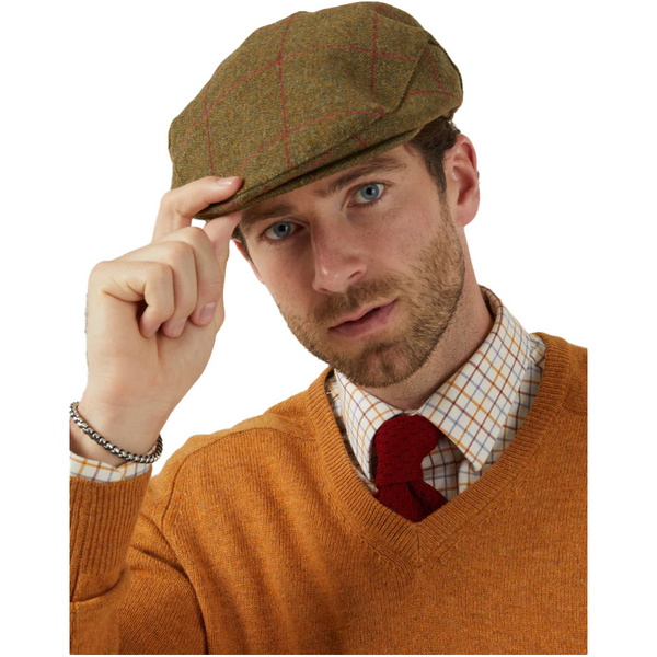 Alan Paine Mens Combrook Tweed Flat Cap COMGCAP - Sage